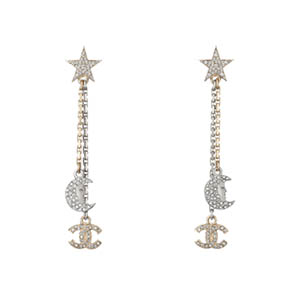 CHANEL-A97675 샤넬 메탈 스트라스 롱 이어링 (2컬러)