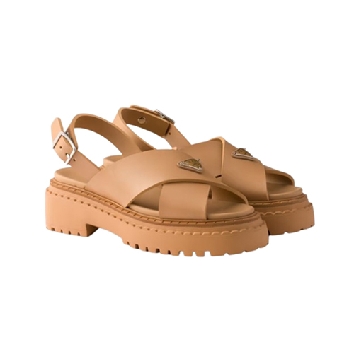 PRADA-1X102O 프라다 카멜 러버 샌들 여성용