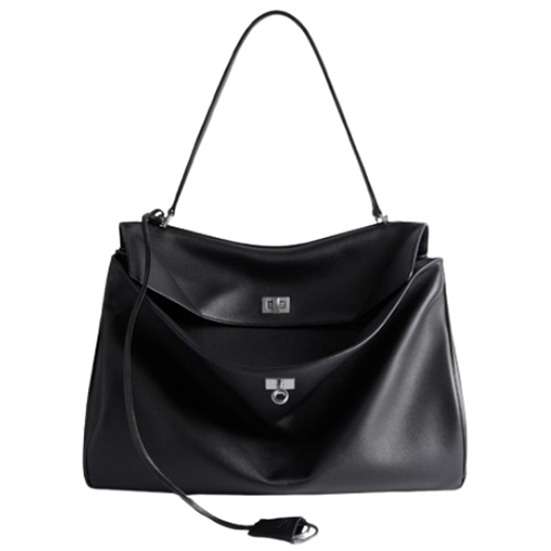 [스페셜오더]BALENCIAGA-789744 발렌시아가 블랙/은장 로데오 라지 핸드백 40cm