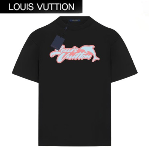 LOUIS VUITTON-06093 루이비통 블랙 프린트 장식 티셔츠 남여공용