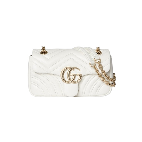 [스페셜오더]GUCCI-837280 9050 구찌 화이트 가죽 GG 마몽 스몰 숄더백