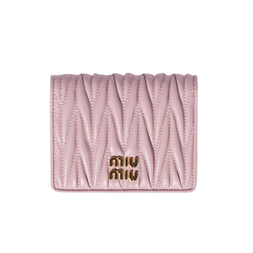[스페셜오더]MIUMIU-5MV204 미우미우 핑크 마테라쎄 나파 가죽 반지갑