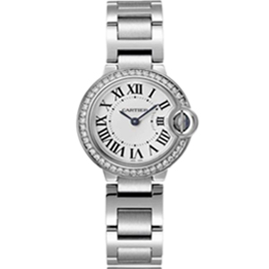 [스페셜오더]Cartier-WJBB0015 까르띠에 발롱 블루 드 쿼츠 다이아몬드 스틸 브레이슬릿 레이디스 워치 28mm