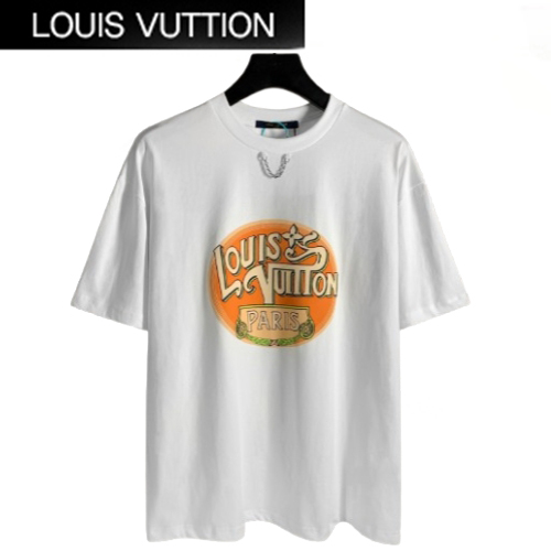 LOUIS VUITTON-051711 루이비통 화이트 프린트 장식 티셔츠 남여공용