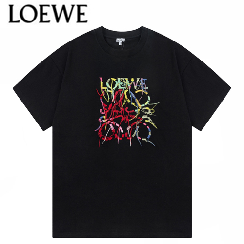 LOEWE-040111 로에베 블랙 로고 아플리케 장식 티셔츠 남여공용