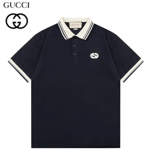GUCCI-040111 구찌 네이비 GG 로고 폴로 티셔츠 남성용
