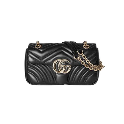 [스페셜오더]GUCCI-837280 1000 구찌 블랙 가죽 GG 마몽 스몰 숄더백