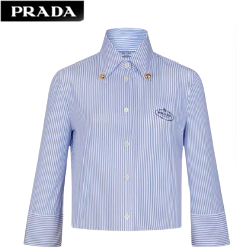 PRADA-03247 프라다 라이트 블루 스트라이프 셔츠 여성용