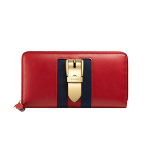 [스페셜오더]GUCCI-476083 6473 구찌 Sylvie 레더 집 어라운 월릿 레드