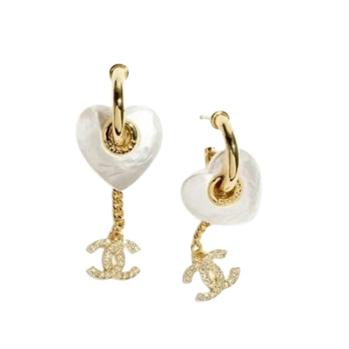 CHANEL-ABD071 샤넬 골드 크리스탈 장식 CC 로고 귀걸이