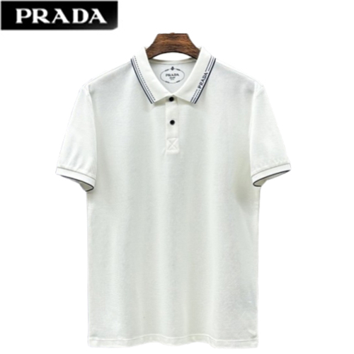 PRADA-050712 프라다 화이트 코튼 폴로 티셔츠 남성용