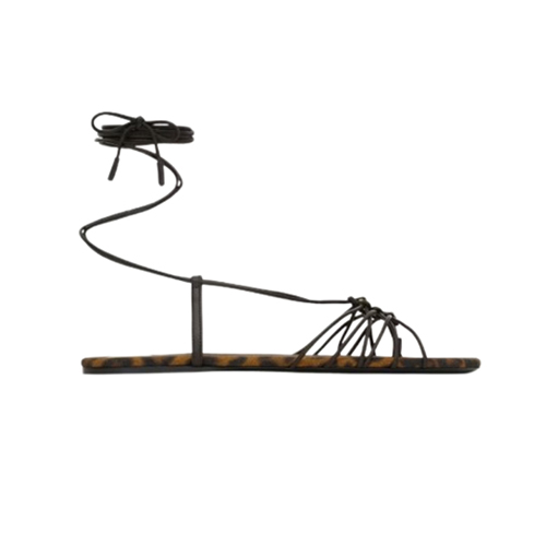 SAINT LAURENT-820656 생 로랑 브라운 레오파드 프린트 babylone 샌들