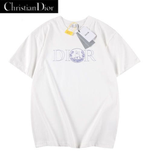 DIOR-050612 디올 화이트 아플리케 장식 티셔츠 남여공용