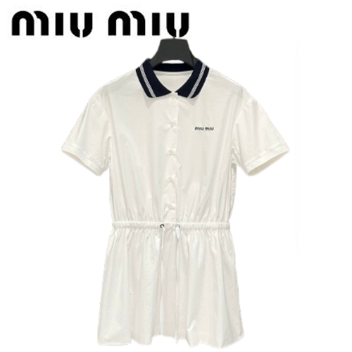 MIUMIU-03248 미우미우 화이트 코튼 원피스