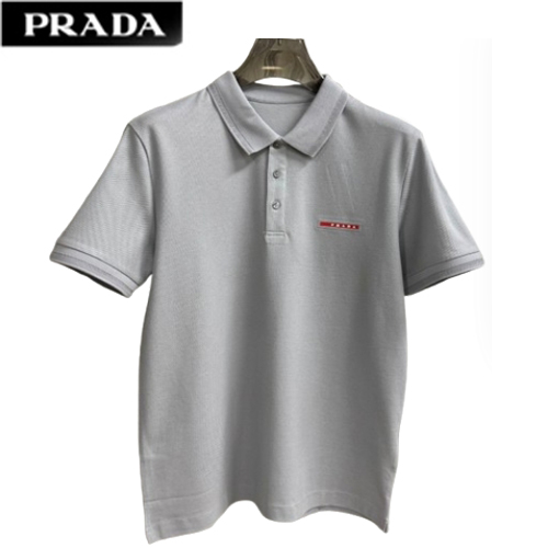 PRADA-031812 프라다 그레이 코튼 폴로 티셔츠 남성용
