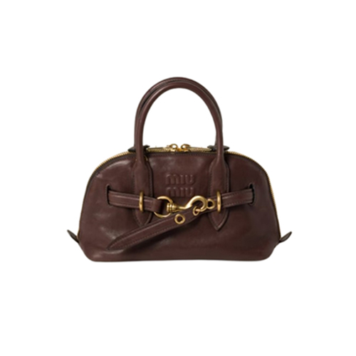 [스페셜오더]MIUMIU-5BB169 미우미우 브라운 아방뛰르 나파 가죽 스몰 탑 핸들 백
