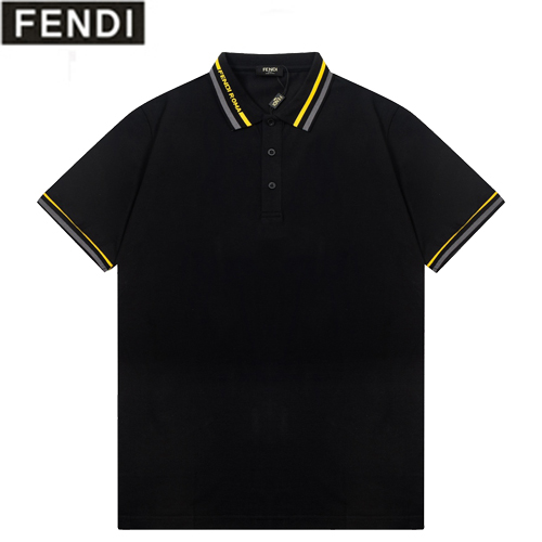 FENDI-040114 펜디 블랙 스트라이프 장식 폴로 티셔츠 남성용