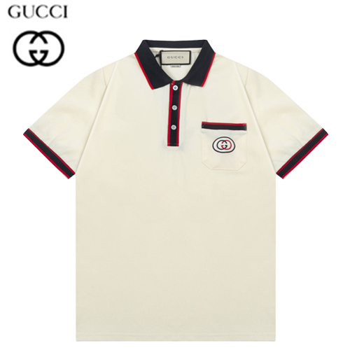 GUCCI-040114 구찌 아이보리 GG 로고 폴로 티셔츠 남성용