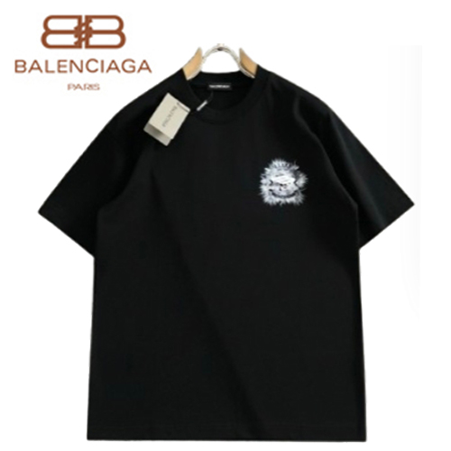 BALENCIAGA-042214 발렌시아가 블랙 아플리케 장식 티셔츠 남성용