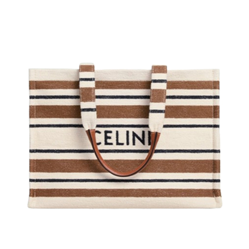 [스페셜오더]CELINE-196762 셀린느 브라운 스트라이프 텍스타일 라지 타이스 카바스