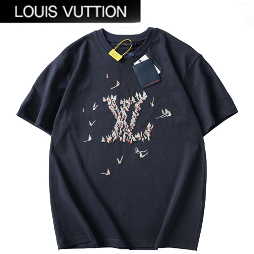 LOUIS VUITTON-05061 루이비통 네이비 아플리케 장식 티셔츠 남여공용