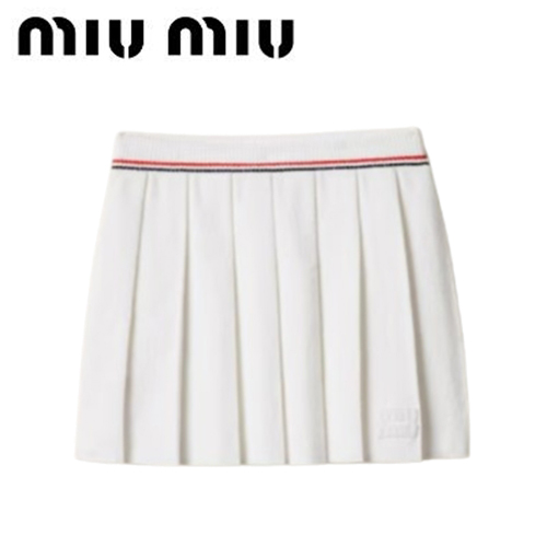 MIUMIU-MMG551 미우미우 화이트 코튼 미니스커트