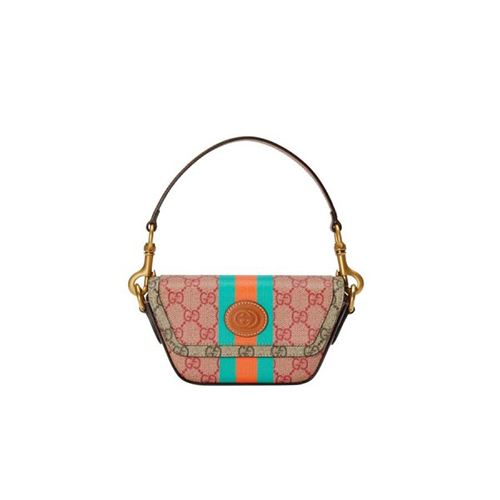 [스페셜오더]GUCCI-723762 8361 구찌 핑크 GG 수프림 WEB 미니 탑 핸들백