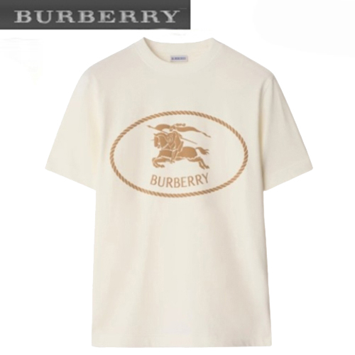 BURBERRY-81101121 버버리 아이보리 나이트 스탬프 코튼 티셔츠 남여공용