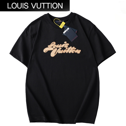 LOUIS VUITTON-05062 루이비통 블랙 아플리케 장식 티셔츠 남여공용