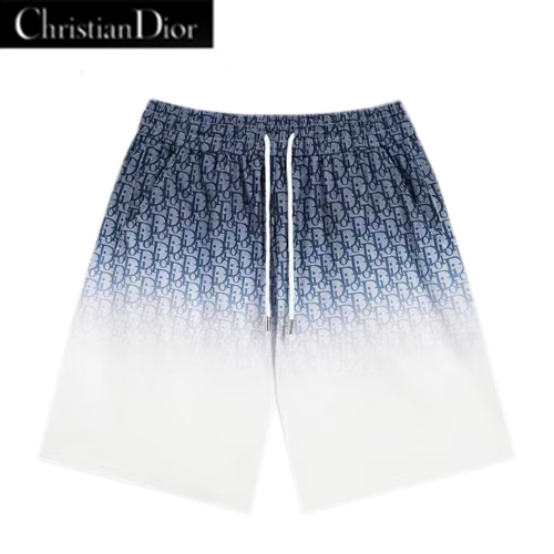 DIOR-05282 디올 화이트/블루 DIOR OBLIQUE 쇼츠 남여공용