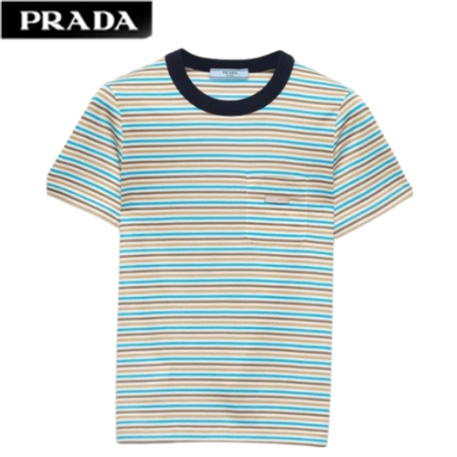 PRADA-06041 프라다 블루 스트라이프 티셔츠 여성용