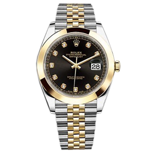 [스페셜오더]ROLEX-롤렉스 오이스터 데이트저스트 다이아 인덱스 스틸 옐로우 골드 블랙다이얼 시계 41mm