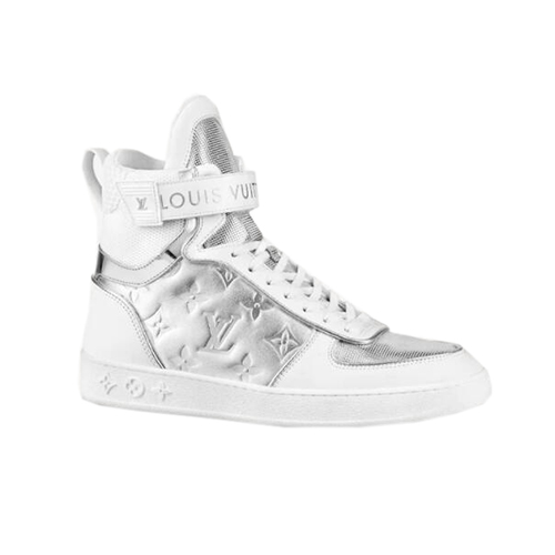 LOUIS VUITTON-1A95R4 루이비통 실버 모노그램 송아지 가죽 붐박스 스니커 부츠