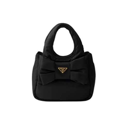 [스페셜오더]PRADA-1BA359 프라다 블랙 리본 장식 패딩 리나일론 미니백