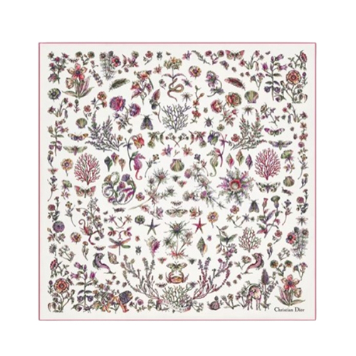 DIOR-51CAB0 디올 화이트 Dior Cabinet de Curiosites 스퀘어 스카프