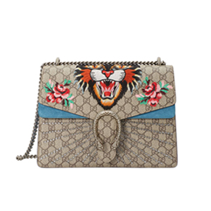 [스페셜오더]GUCCI-403348 9278 구찌 Dionysus embroidered GG 수프림 캔버스 자수스티치 미디엄 숄더백