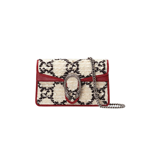[스페셜오더]GUCCI-476432 8576 구찌 디오니서스 화이트/블랙 GG 트위드 수퍼 미니백