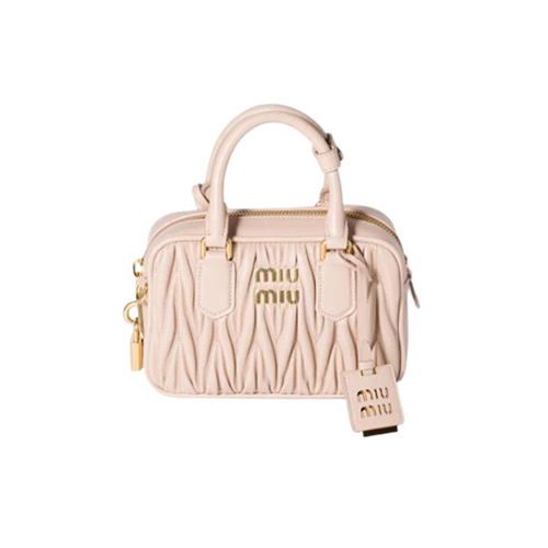 [스페셜오더]MIUMIU-5BB123 미우미우 파우더 핑크 아르카디 마테라쎄 나파 가죽 가방