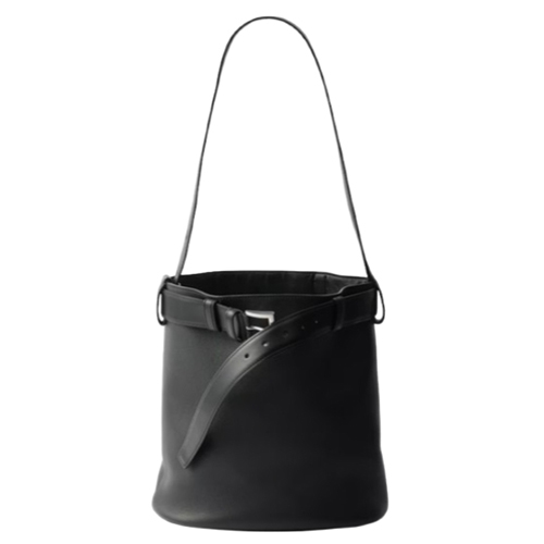 [스페셜오더]PRADA-1BE085 프라다 블랙 가죽 프라다 버클 버킷 백