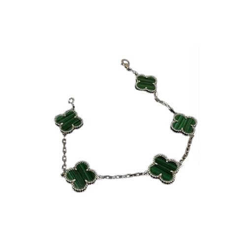 [스페셜오더]VAN CLEEF ARPELS-VCARF4 반클리프 실버/그린 빈티지 알함브라 브레이슬릿