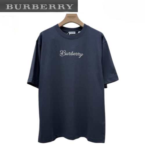 BURBERRY-03175 버버리 네이비 프린트 장식 티셔츠 남여공용