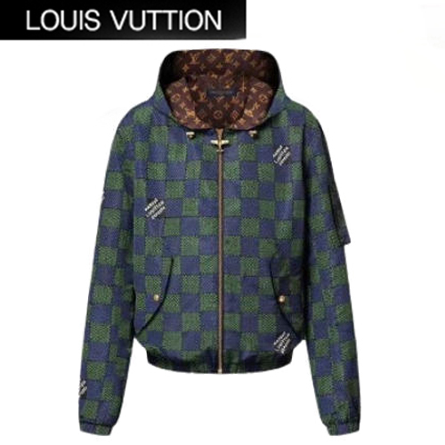 LOUIS VUITTON-08315 루이비통 네이비 다미에&모노그램 양면 바람막이 후드 재킷 남여공용