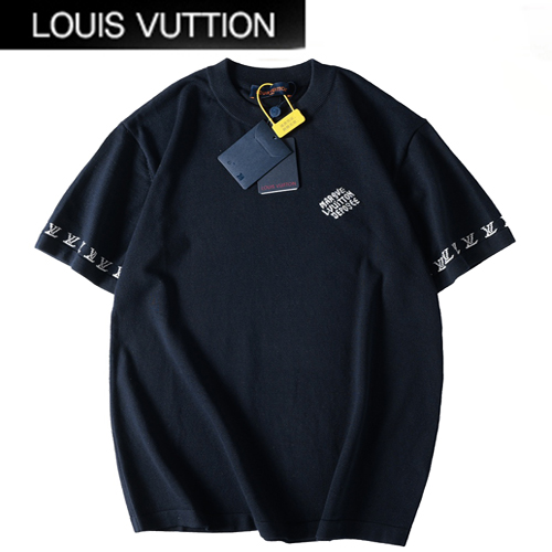 LOUIS VUITTON-05065 루이비통 네이비 니트 코튼 티셔츠 남여공용