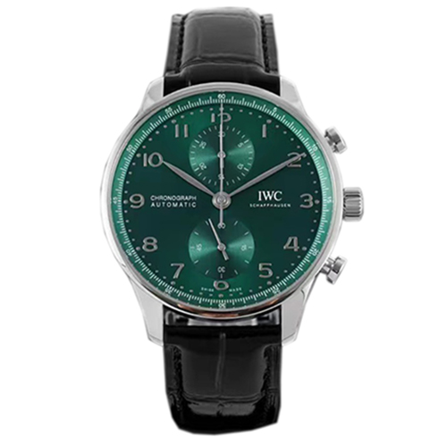 [스페셜오더]IWC-371480 아이더블유씨 포르투기저 크로노그래프 스틸 그린다이얼 워치 41mm (뒷면누드모델)