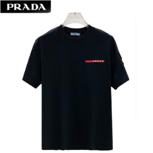 PRADA-03276 프라다 블랙 트라이앵글 로고 티셔츠 남여공용