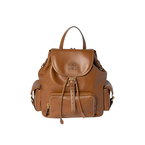 [스페셜오더]MIUMIU-5BZ042 미우미우 코냑 송아지 가죽 백팩 미듐