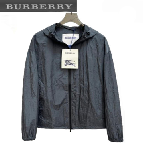 BURBERRY-08117 버버리 다크 그레이 나일론 바람막이 후드 재킷 남여공용
