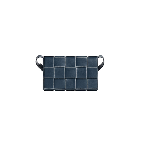 [스페셜오더]BOTTEGA VENETA-758105 보테가 베네타 블루 스티치 디테일 미디엄 카세트 백