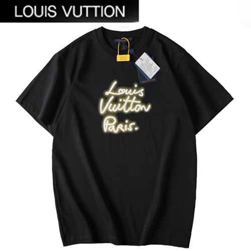 LOUIS VUITTON-05067 루이비통 블랙 프린트 장식 티셔츠 남여공용