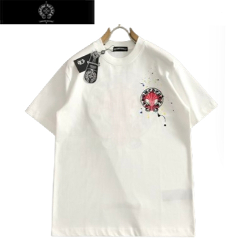 CHROMEHEARTS-04228 크롬하츠 화이트 아플리케 장식 티셔츠 남성용